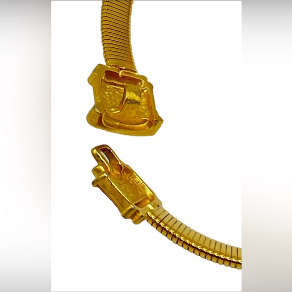 ALEXIS KIRK Rare Gold Plated Semi Precious Stones Vintage Necklace Choker Signed - Picture 7 of 11